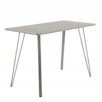Lumisource CT-SDNA AN+DBN Sedona Industrial Counter Table in Brushed Antique Metal and Dark Brown Wood 